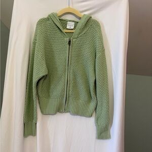 Abercrombie Kids Olive Zip-Up Sweater size 7/8